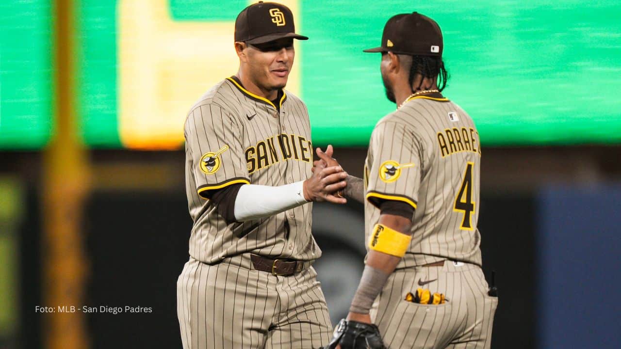 Machado y Arráez celebrando con San Diego Padres en MLB 2025