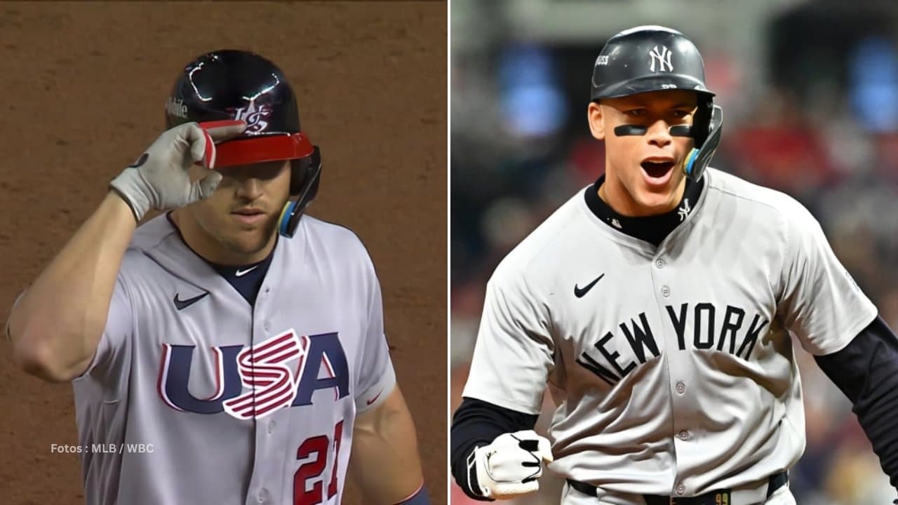 Mike Trout con el Team USA y Aaron Judge con New York Yankees