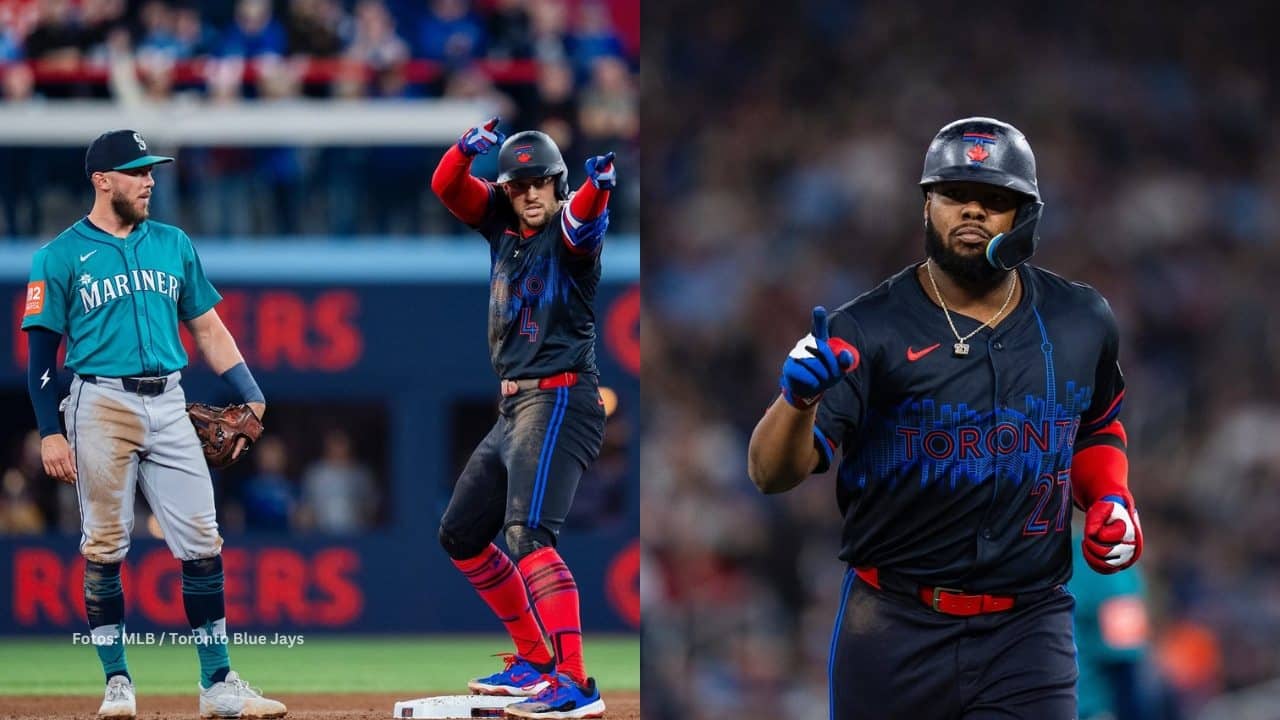 George Springer y Vladimir Guerrero Jr. con Toronto Blue Jays