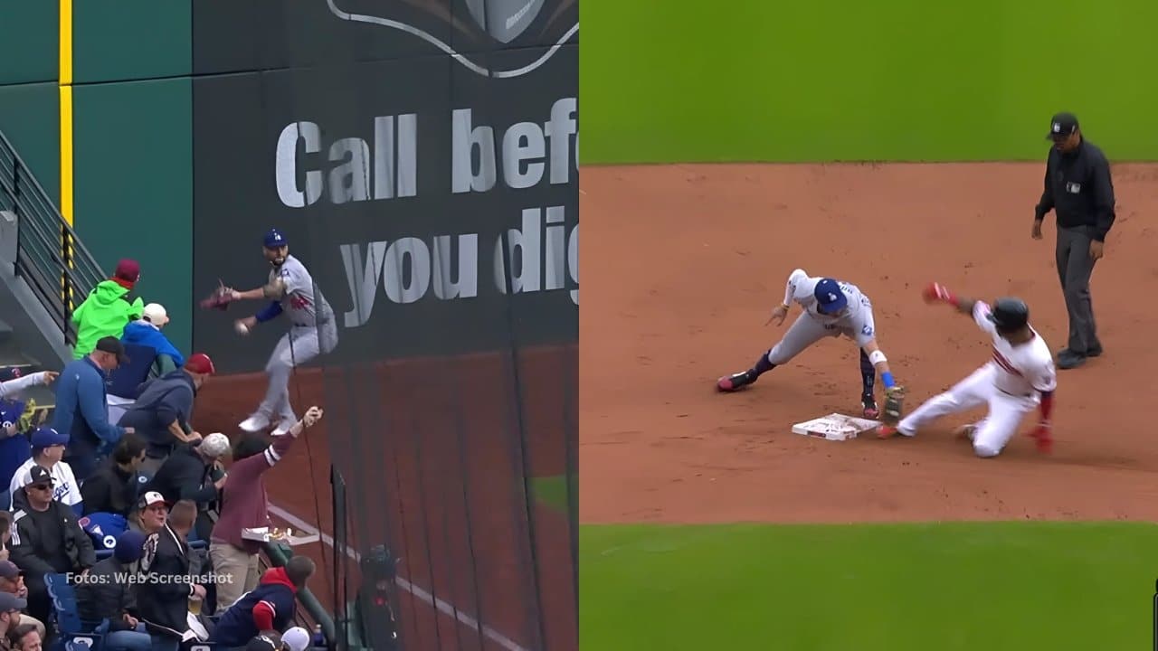 Andy Pages lanza desde el jardín izquierdo y saca out a Jose Ramirez en segunda