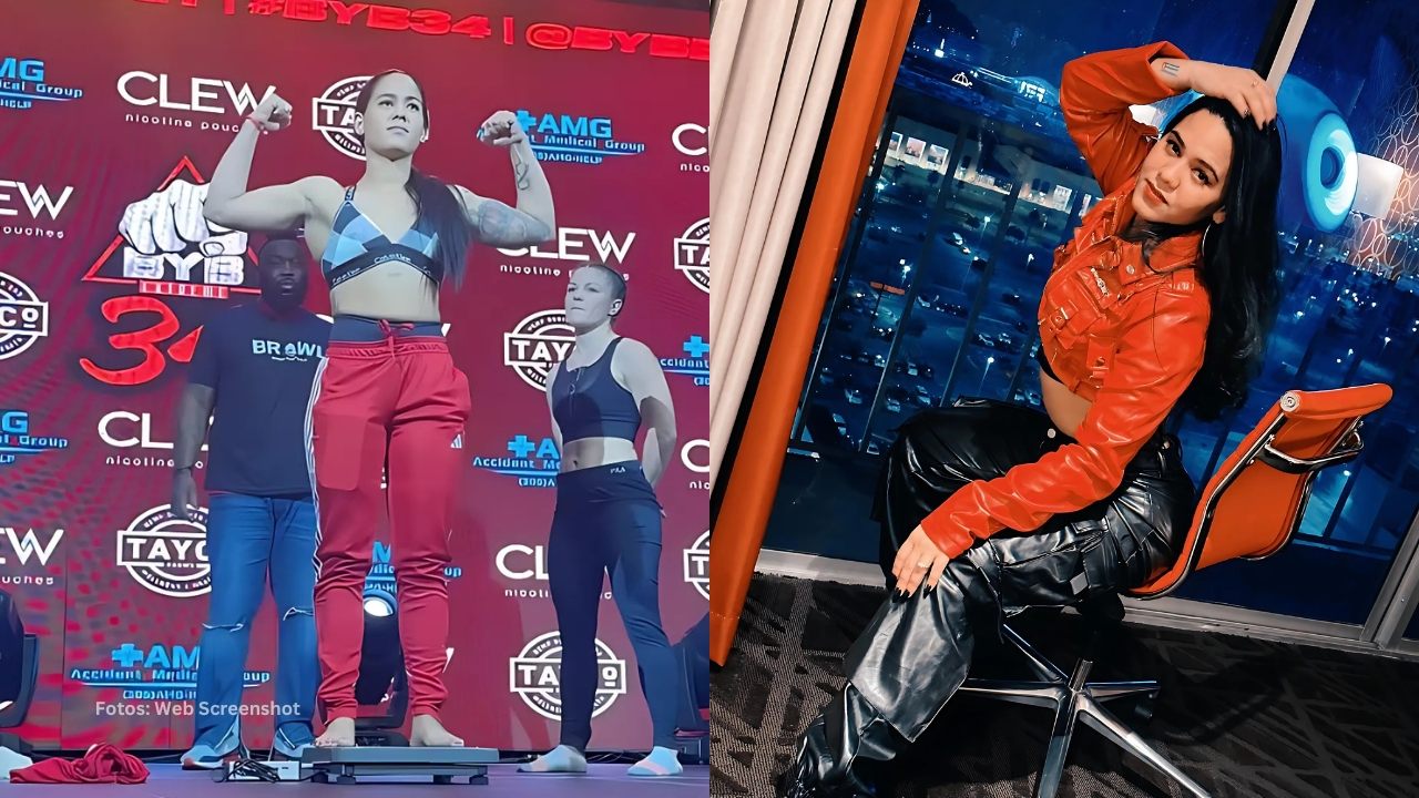 Boxeadora cubana Nelsy Torres presentando se para una pelea y en un video bailando