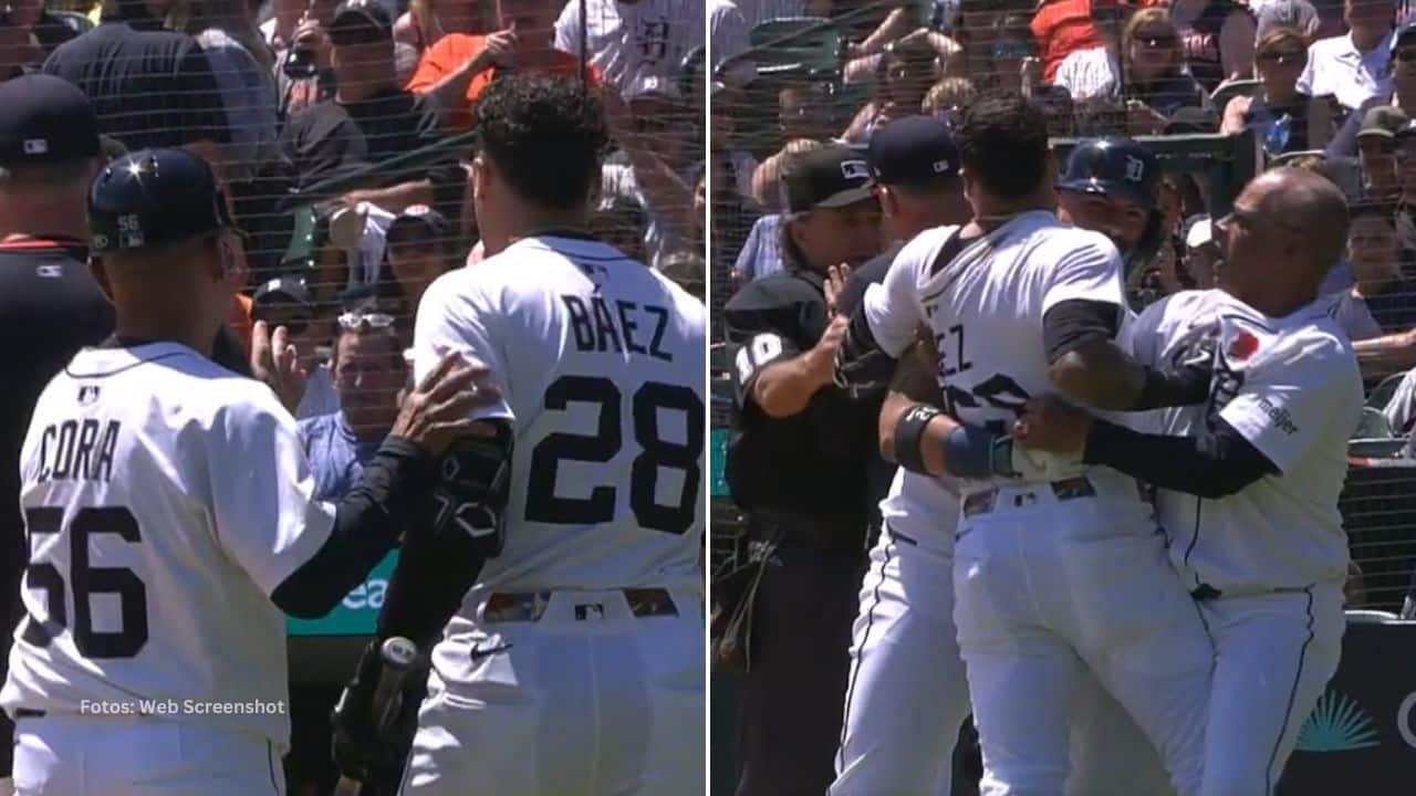 El pelotero boricua Javier Báez no quedó contento con la sentencia del principal Phil Cuzzi.