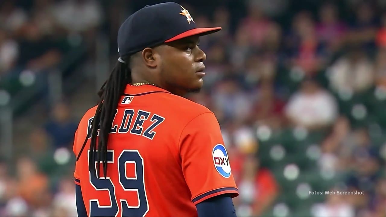 Framber Valdez lanzando con Houston Astros