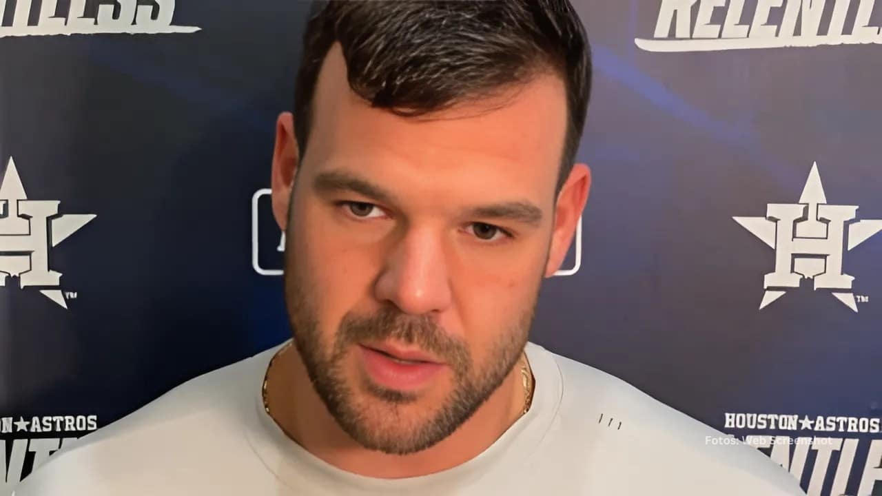 Chas McCormick en una entrevista con Houston Astros