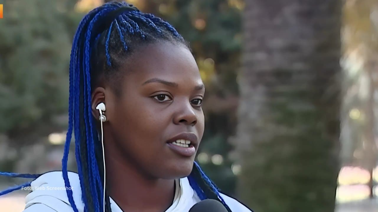 Judoca cubana Naomis Elizarde en una entrevista