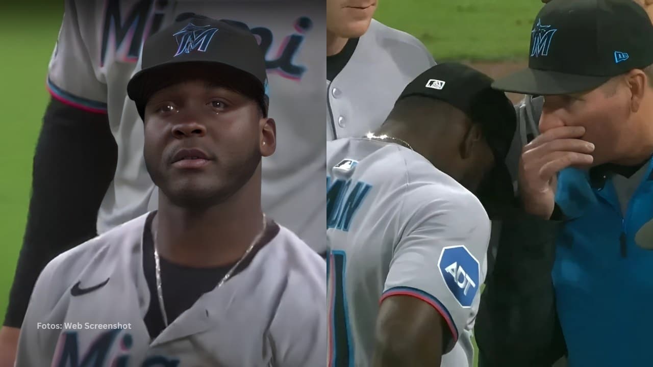 Novato dominicano Ronny Simon llora tras cometer tres errores con Miami Marlins