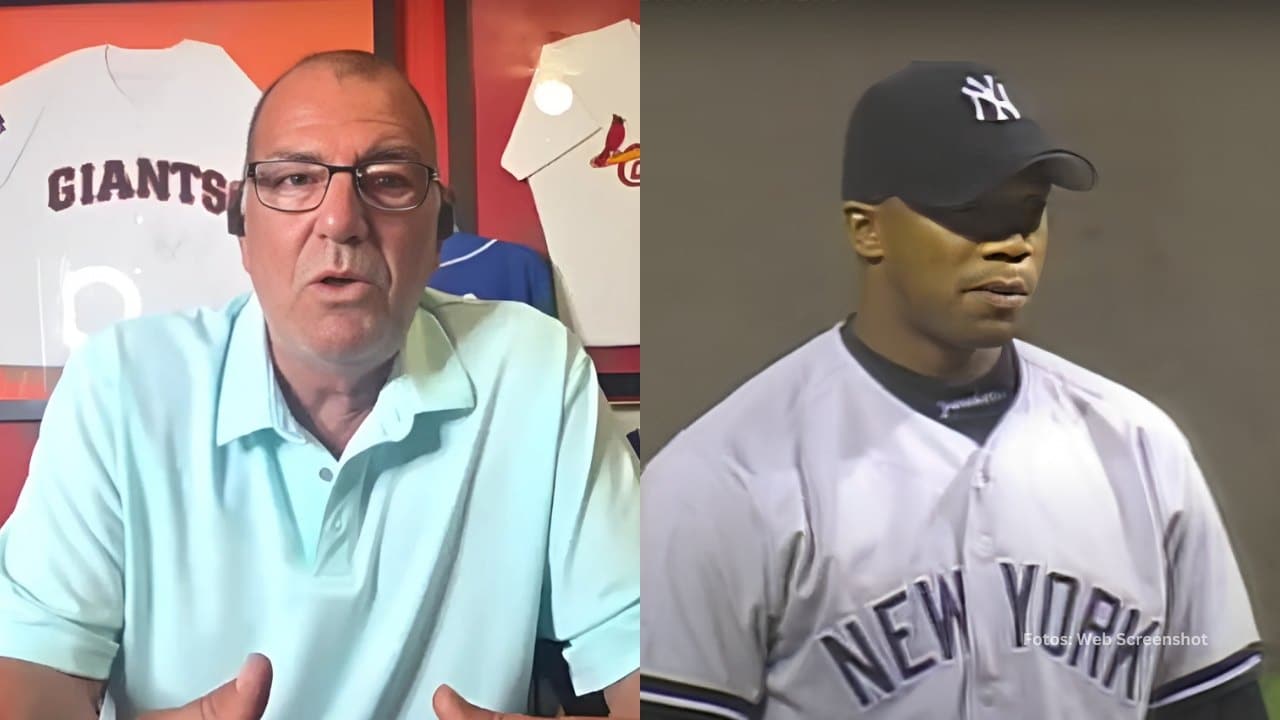 Rene Arocha en una entrevista y Orlando Hernández con New York Yankees