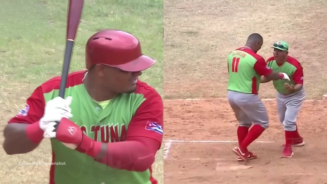 Yosvani Alarcon bateando con Las Tunas en Liga Elite