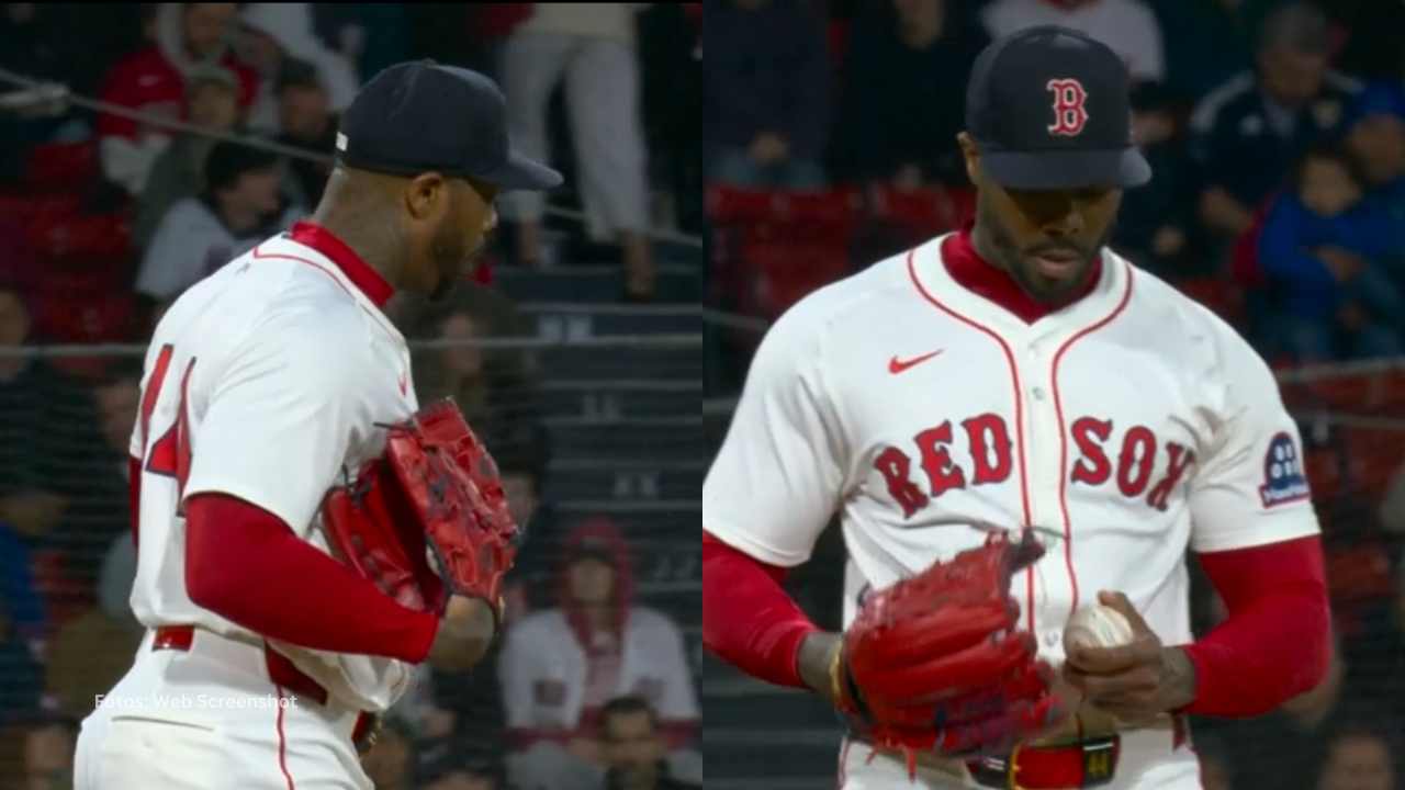 Aroldis Chapman sacó por la vía rápida la novena y fue crucial para que Boston Red Sox terminara ganando el juego en extra innings.