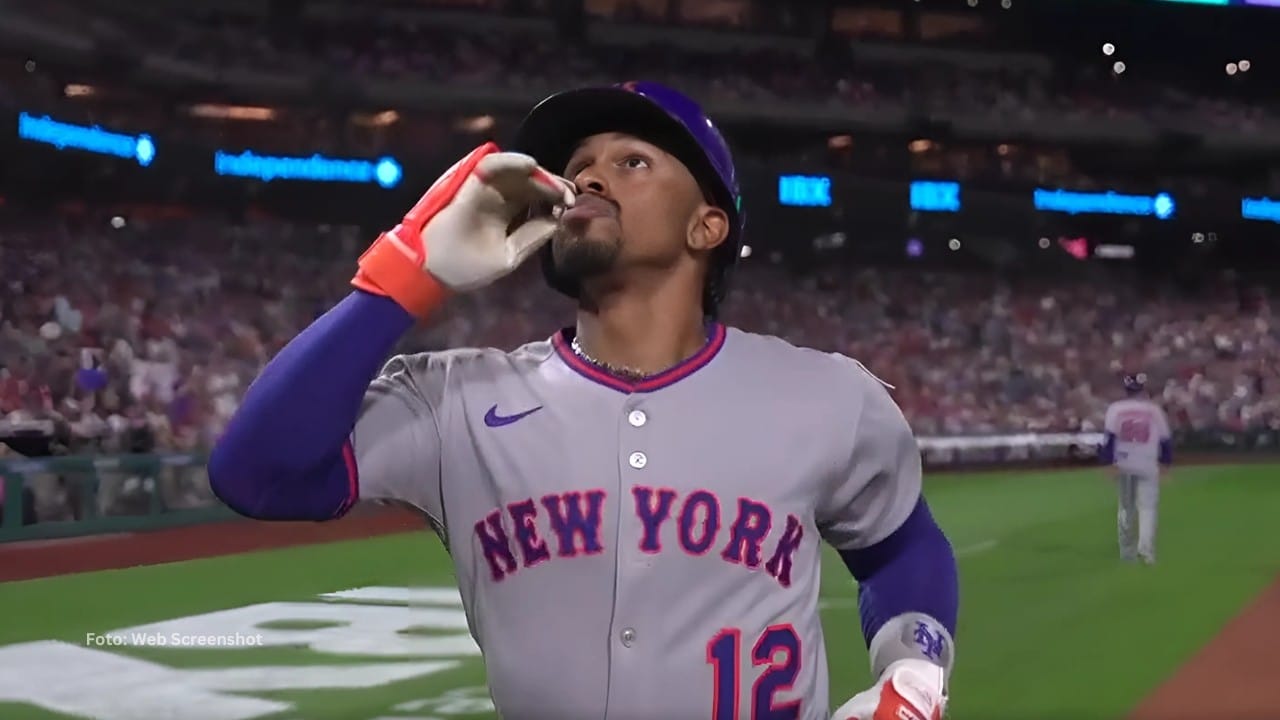Francisco Lindor llega al home tras jonrón con New York Mets