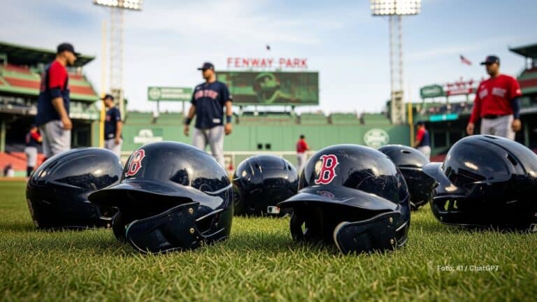 Cascos de Boston Red Sox en el Fenway Park