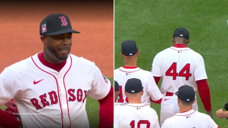 El cerrador cubano Aroldis Chapman salió de forma sorpresiva e inesperada de su actuación entre Boston Red Sox y Los Angeles Dodgers.
