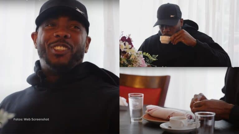 Aroldis Chapman tomando cafe