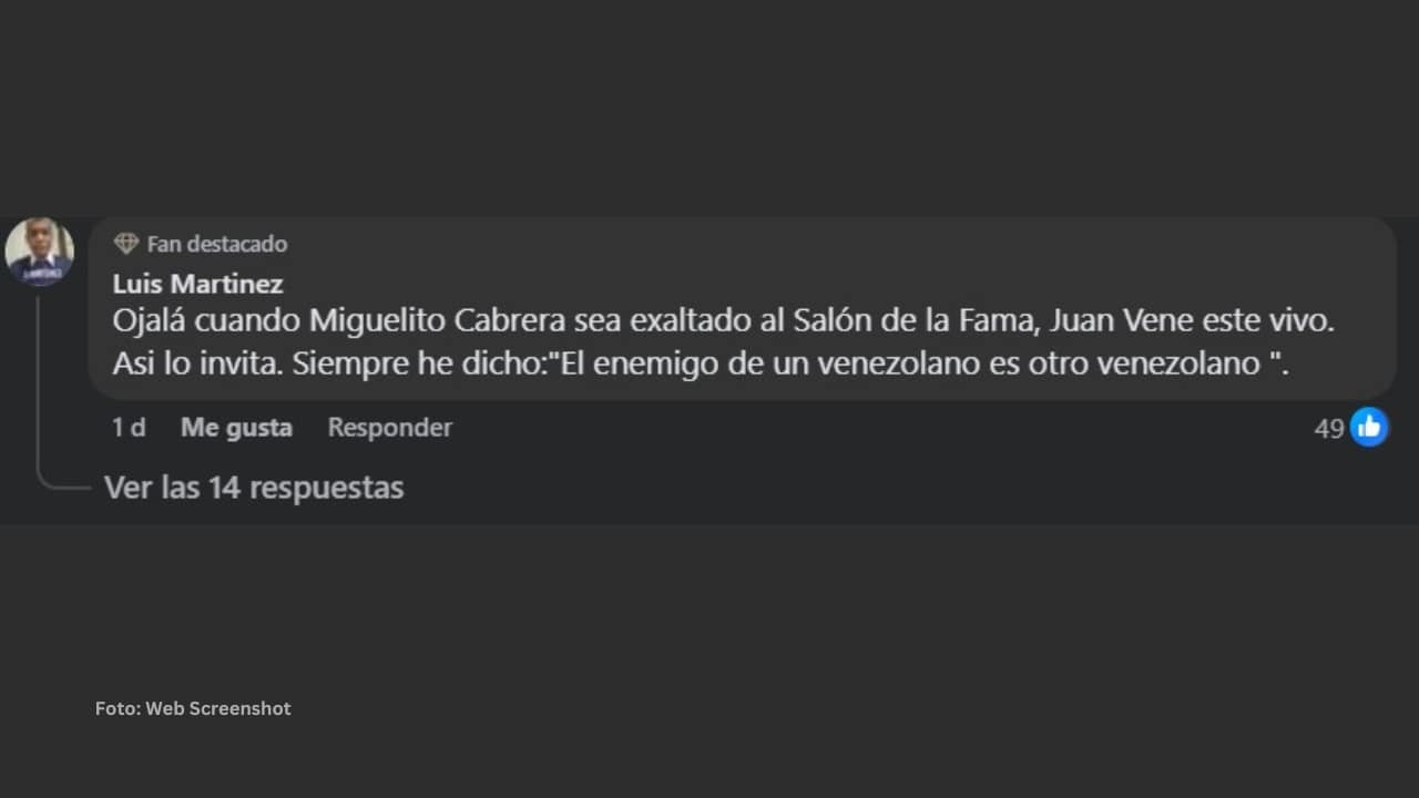 Comentario en la red social de Facebook del fanático Luis Martínez