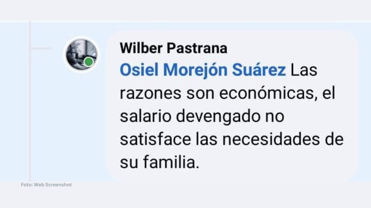 Comentario en la red social Facebook del periodista Wilber Pastrana