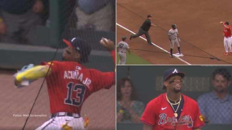 El sabanero Ronald Acuña Jr demostró que posee una fuerza espectacular en su brazo, al punto de orquestar una jugada al estilo de Roberto Clemente.