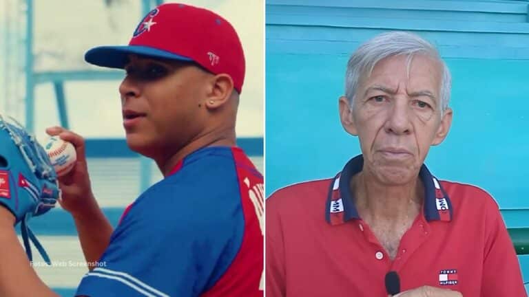 Frank Abel Alvarez en una practica y José Manuel Cortina en una entrevista