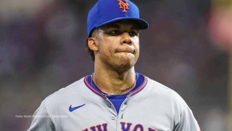 El público del conjunto de New York Mets aún siguen deseando ver a un Juan Soto más estable madero en mano en cada uno de sus turnos. Foto: Scott Winters/Icon Sportswire