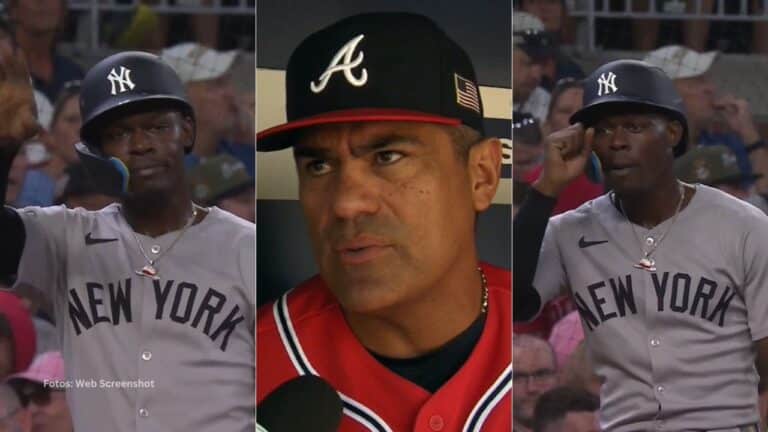Eduardo Pérez y Jazz Chisholm Jr. tuvieron un intercambio de gestos en el juego sabatino entre New York Yankees y Atlanta Braves.