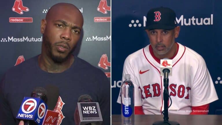 Aroldis Chapman y Alex Cora hablaron acerca de la molestia física que sufre el cerrador y el tiempo que tendrá que estar de baja con Boston Red Sox.
