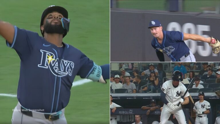 Junior Caminero, Jonny Deluca y los jugadores de New York Yankees cabizbajos