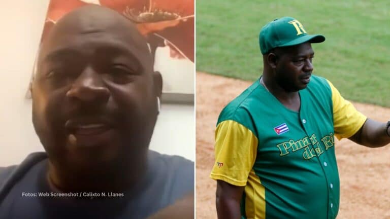 Pedro Luis Lazo en una entrevista y con el uniforme de Pinar del Rio