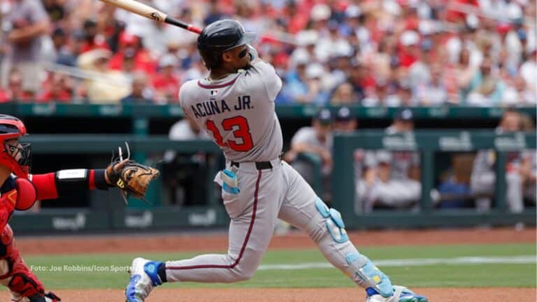 El venezolano Ronald Acuña Jr sumó su primer triple del año, remolcó, anotó dos veces y dejó su OPS por encima de 1.050.