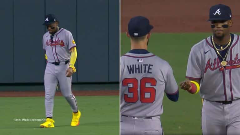 El venezolano Ronald Acuña Jr sintió molestias desde el lunes pero aún así jugó este martes ante Kansas City Royals.