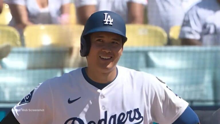 Shohei Ohtani en un juego con Los Angeles Dodgers