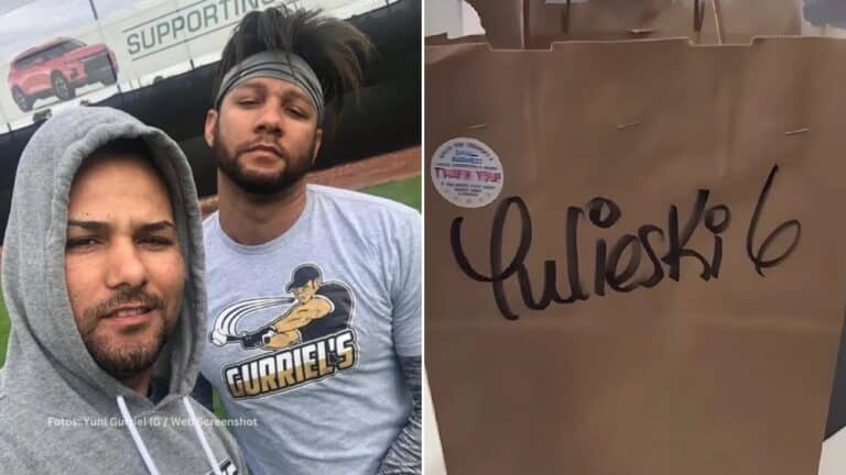 Yuniesky junto a su hermano Yuli Gurriel y un pedido con el nombre de Yuliesky