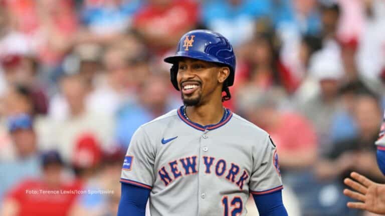 Francisco Lindor en un juego con New York Mets