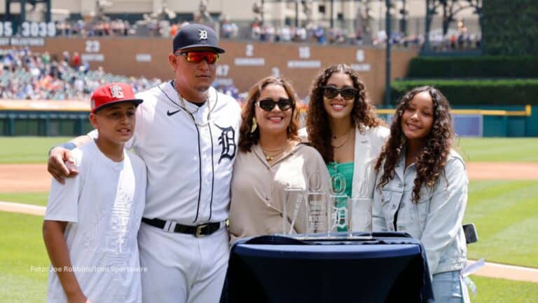 Miguel Cabrera y Rosangel se conocieron en Venezuela, en sus tiempos de secundaria, mucho antes de que Cabrera se hiciera pelotero. Joe Robbins/Icon Sportswire