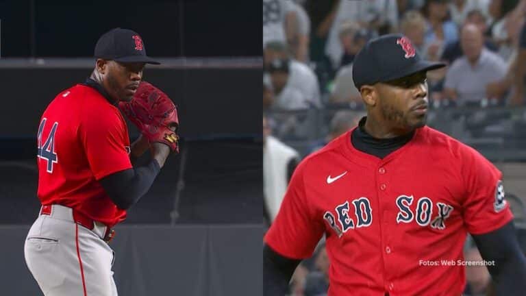 Aroldis Chapman llegó a 24 salvados e hizo historia en el Yankee Stadium con el uniforme de Boston Red Sox.