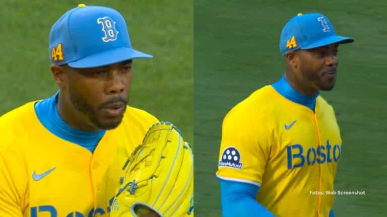 Aroldis Chapman tan solo necesitó de tres pitcheos para sacar el último out que sentenció el triunfo de Boston Red Sox.