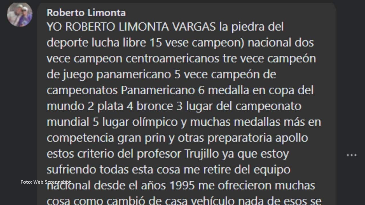 Comentario de exboxeador Roberto Limonta en Facebook