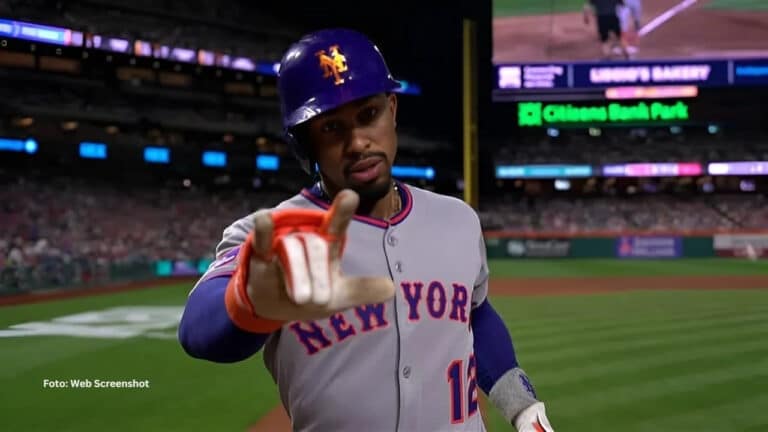 Francisco Lindor en un juego con New York Mets