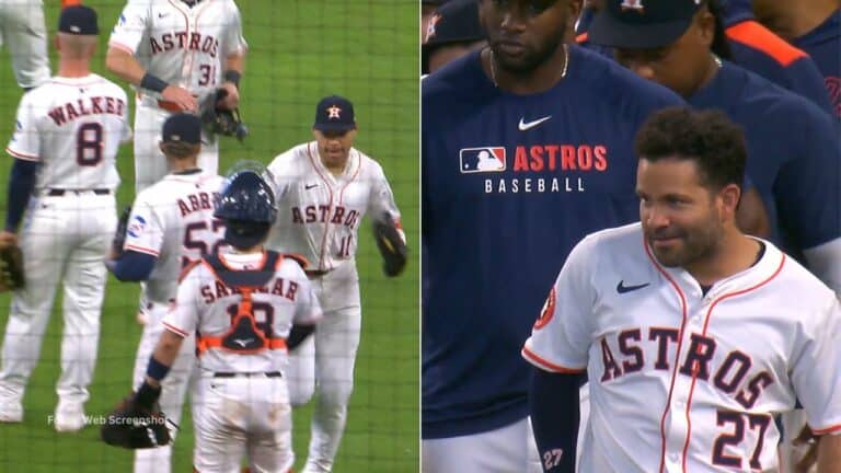Yordan Alvarez salió de emergente en el octavo inning por Houston Astros y recibió el quinto boleto en nueve turnos.