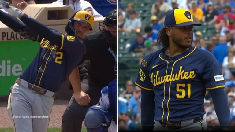 Freddy Peralta tuvo una excelsa actuación de seis entradas completas en las que solo permitió un hit. Milwaukee Brewers