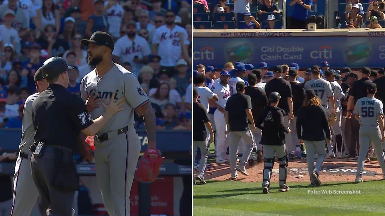 Bancas vacias entre New York Mets y Miami Marlins