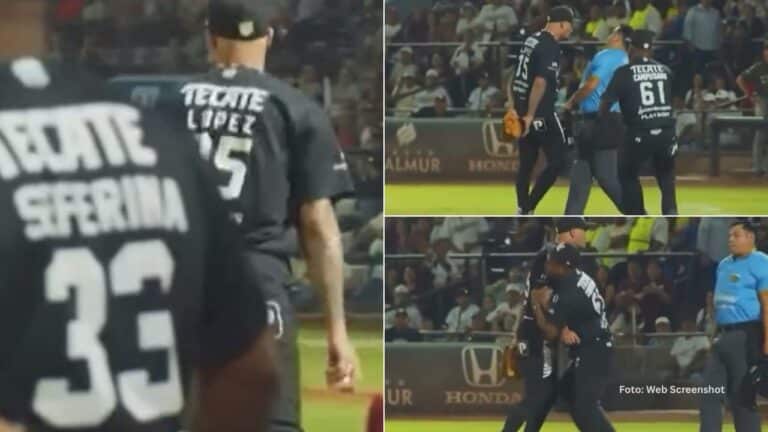 Yoan López podría afrontar una dura sanción en la pelota mexicana tras esta acción.