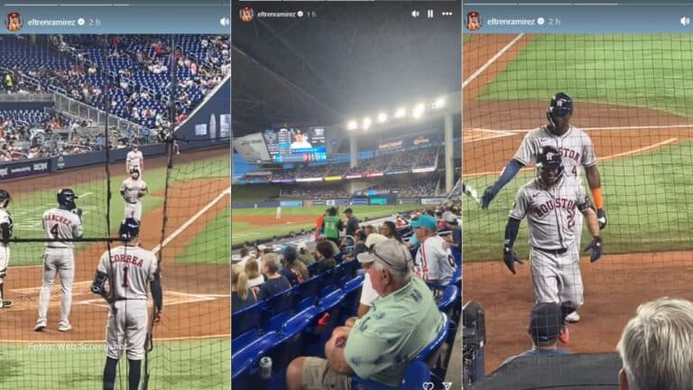 Robeisy Ramírez mostró su emoción al disfrutar del gran momento ofensivo de Houston Astros en el loanDepot Park.