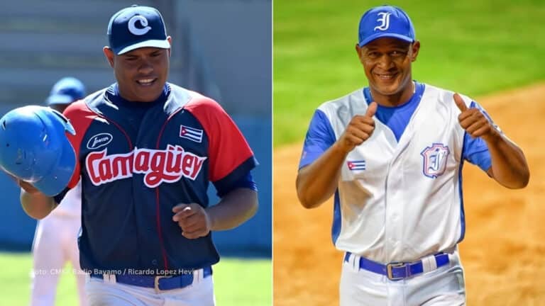 Yordanis Samón y Alexander Malleta en el beisbol cubano