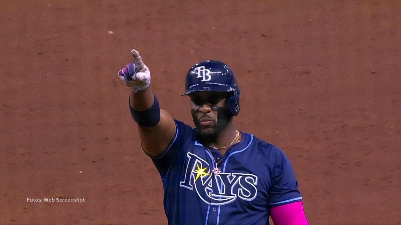 Yandy Diaz en un juego con Tampa Bay Rays