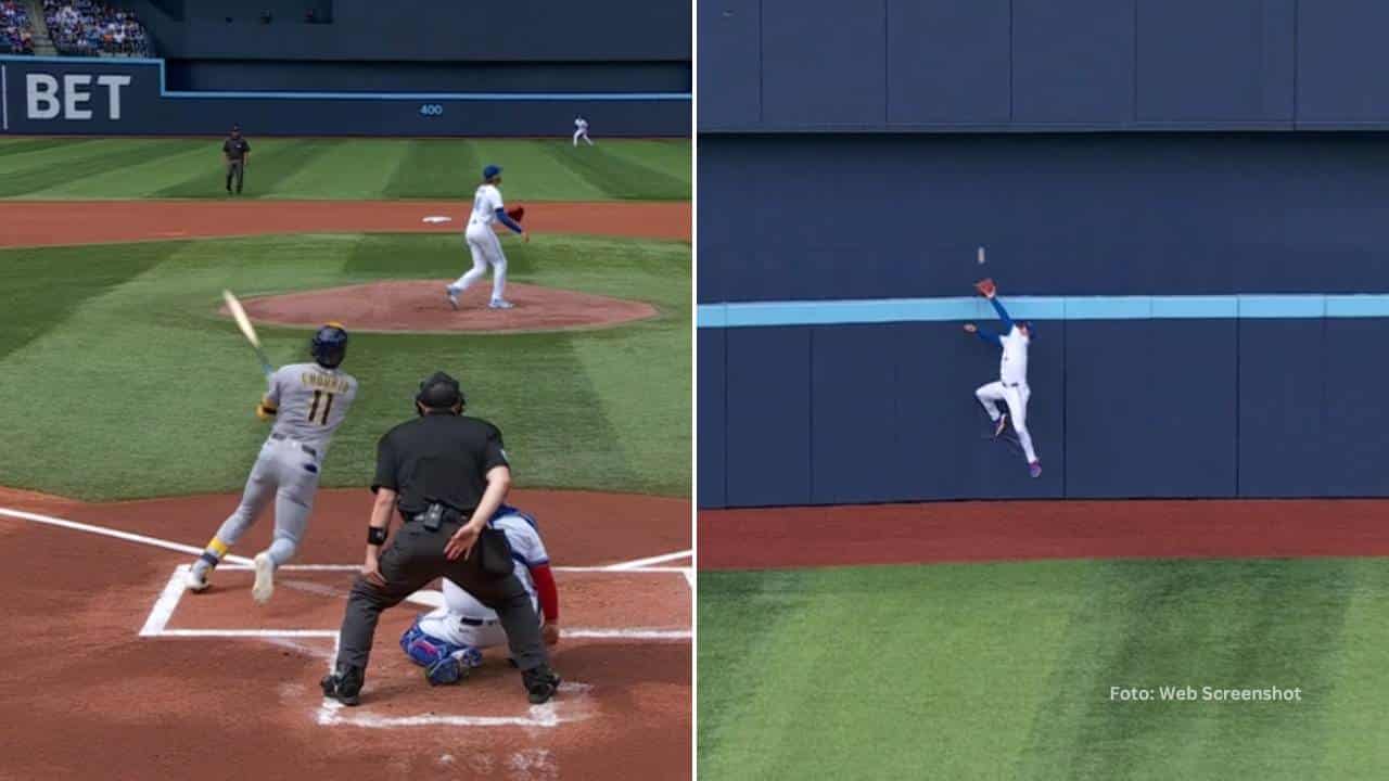 Jackson Chourio sonó tablazo de 407 pies por todo el jardín central en su primera visita al plato.