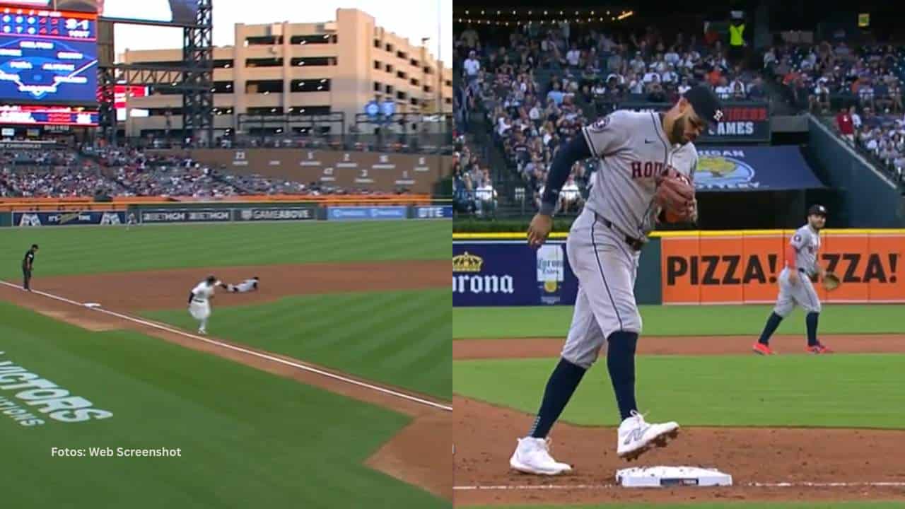 A pesar de la gran velocidad de la conexión Carlos Correa reaccionó como un felino y se lanzó un piscinazo.