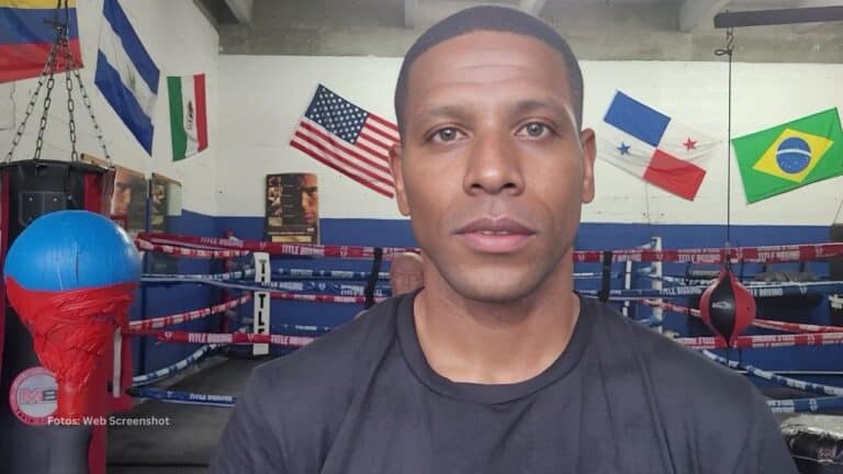 Boxeador cubano Adrián Lescay en una entrevista