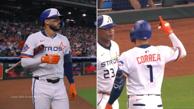 Hasta el momento de conectar su hit Carlos Correa dejó una línea ofensiva con Houston de .296 /.361 /.407/.768.