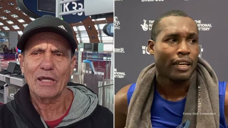 Entrenador Rolando Acebal en una entrevista y Julio Cesar La Cruz. Boxeo Cubano