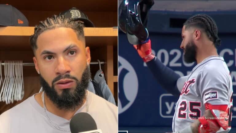 Gleyber Torres en una entrevista y un juego con Detroit Tigers