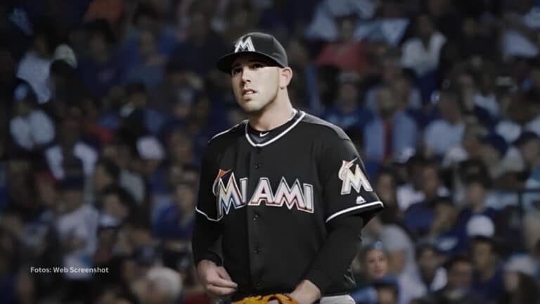 Jose Fernández en un juego con Miami Marlins